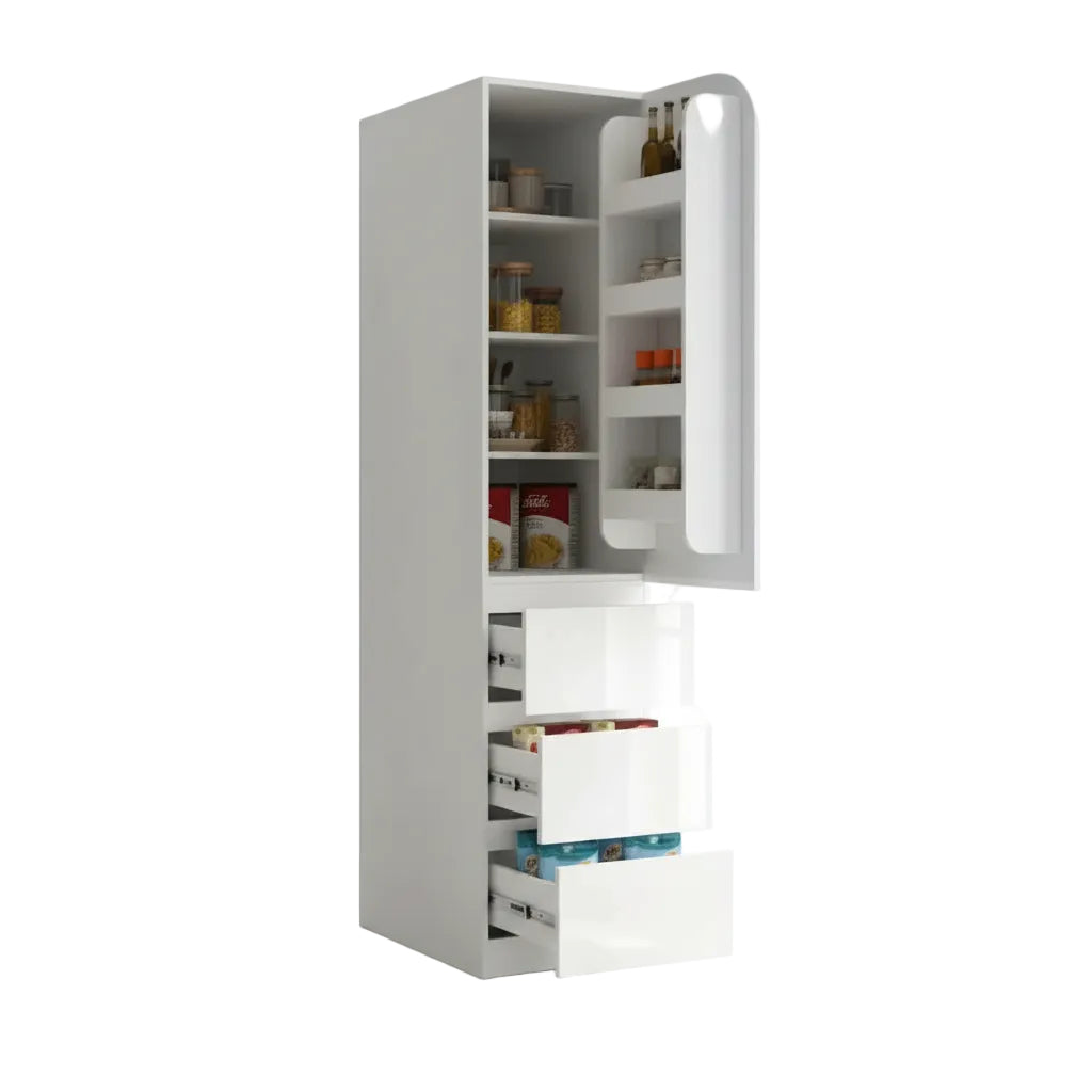 Tall Kitchen Pantry Cabinet Drawers Shelves Doors White